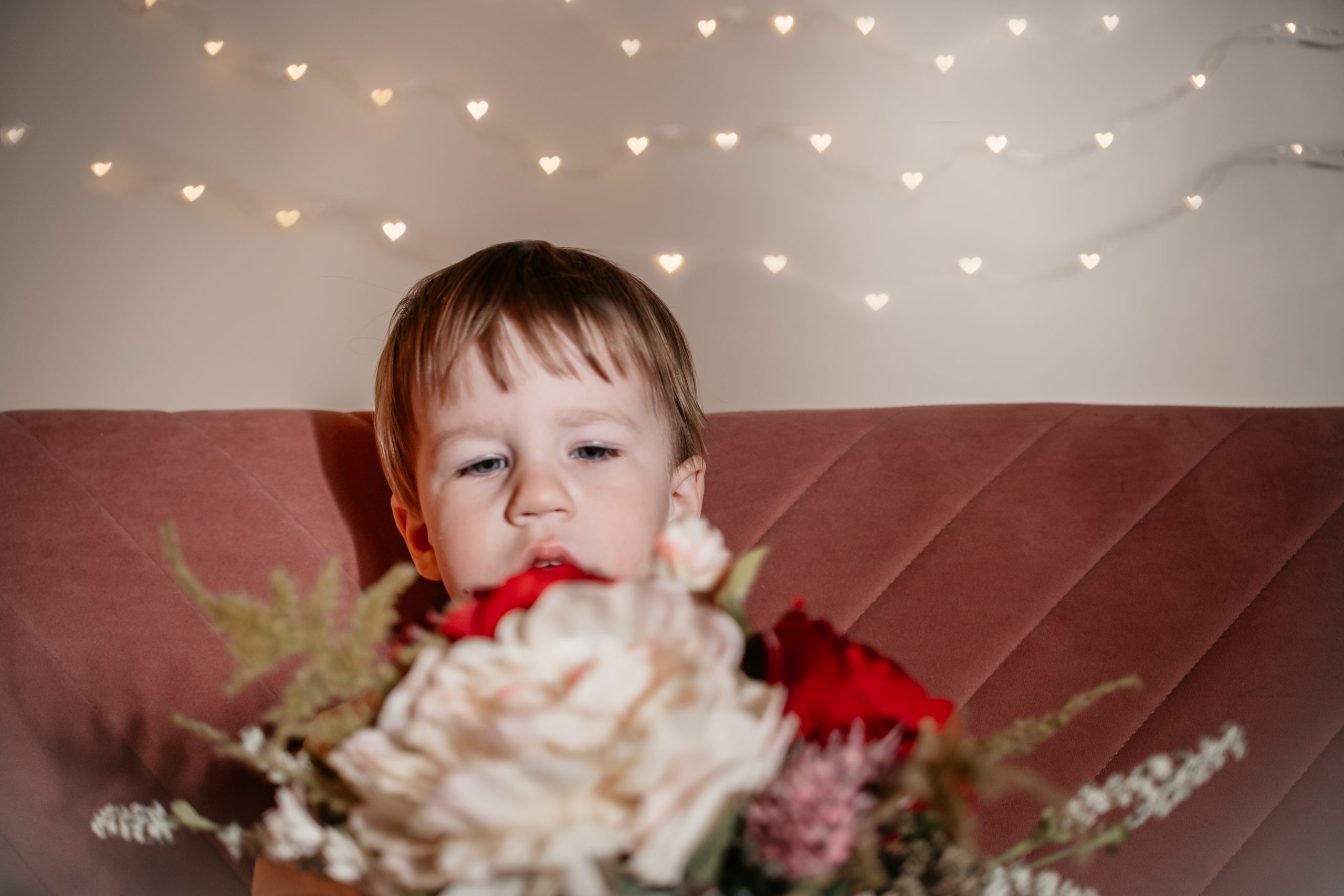 Valentines day photo of child in Cleveland Ohio